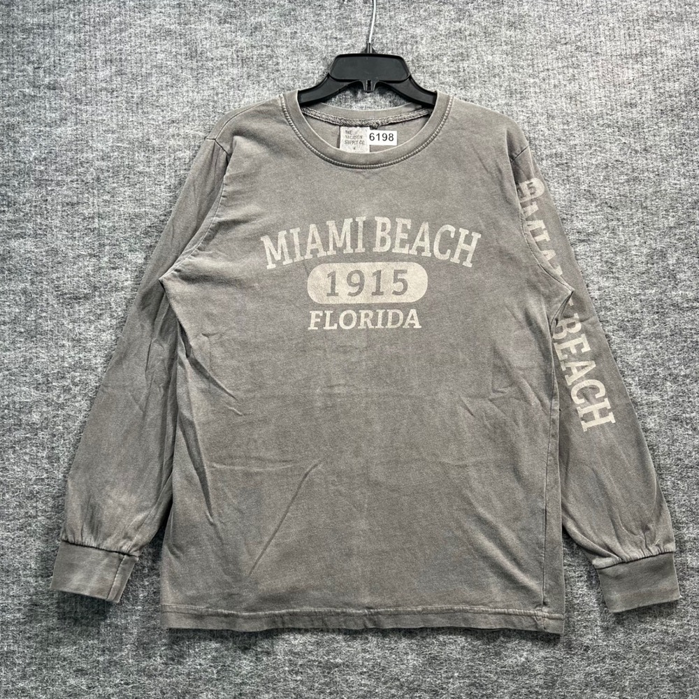 The Vacation Supply Co Miami Beach Florida 1915 Grey Long Sleeve Shirt Mens M